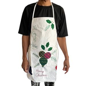 Full Bib Apron Hand Painted "King of the Kitchen" Merry Christmas One of a Kind